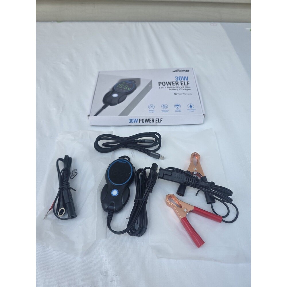 LiLead 30W Power Elf 3-in-1 12V Battery Charger LiFePO4 Lead Acid USB-C